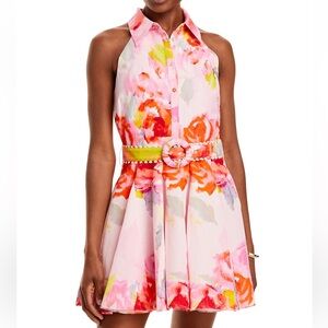 NEW Hemant and Nandita Printed Button Front Mini Dress